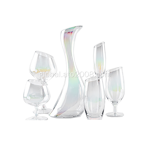 decanter and wine glass set Clear Color wine glass set Ion Plating Multi Color Glass Set Factory